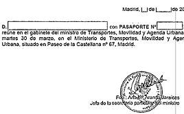 Documento oficial del MITMA expedido por la secretaria de Ábalos