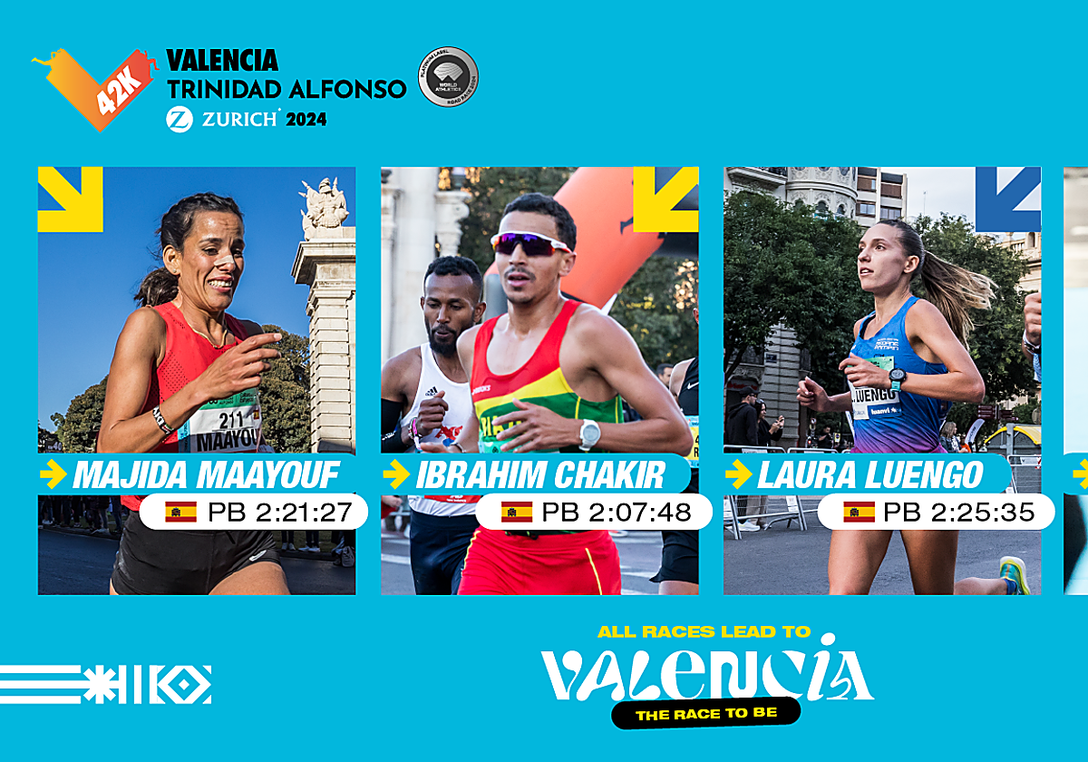 Imagen de atletas confirmados para el Maratón Valencia 2024