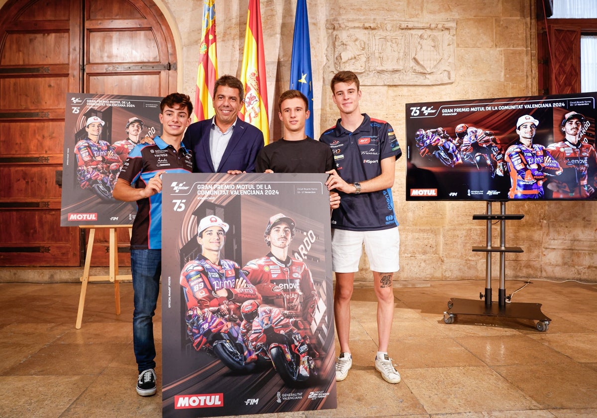 El presidente de la Generalitat Valenciana, Carlos Mazón, en la presentación de la prueba de MotoGP