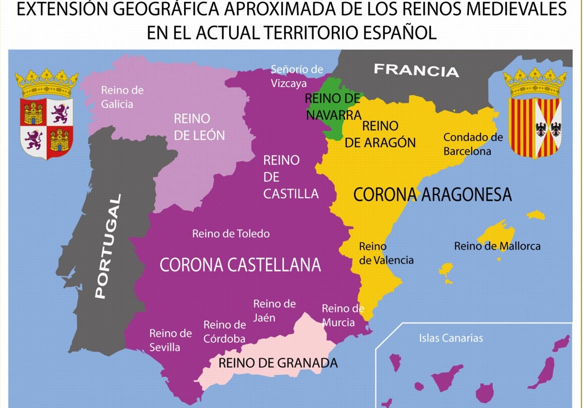 Mapa en el que figura la denominación original de Reino de Valencia en la Península Ibérica