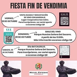 Miguel Esteban celebra la Fiesta de la Vendimia con varias actividades del el 18 al 26 de octubre