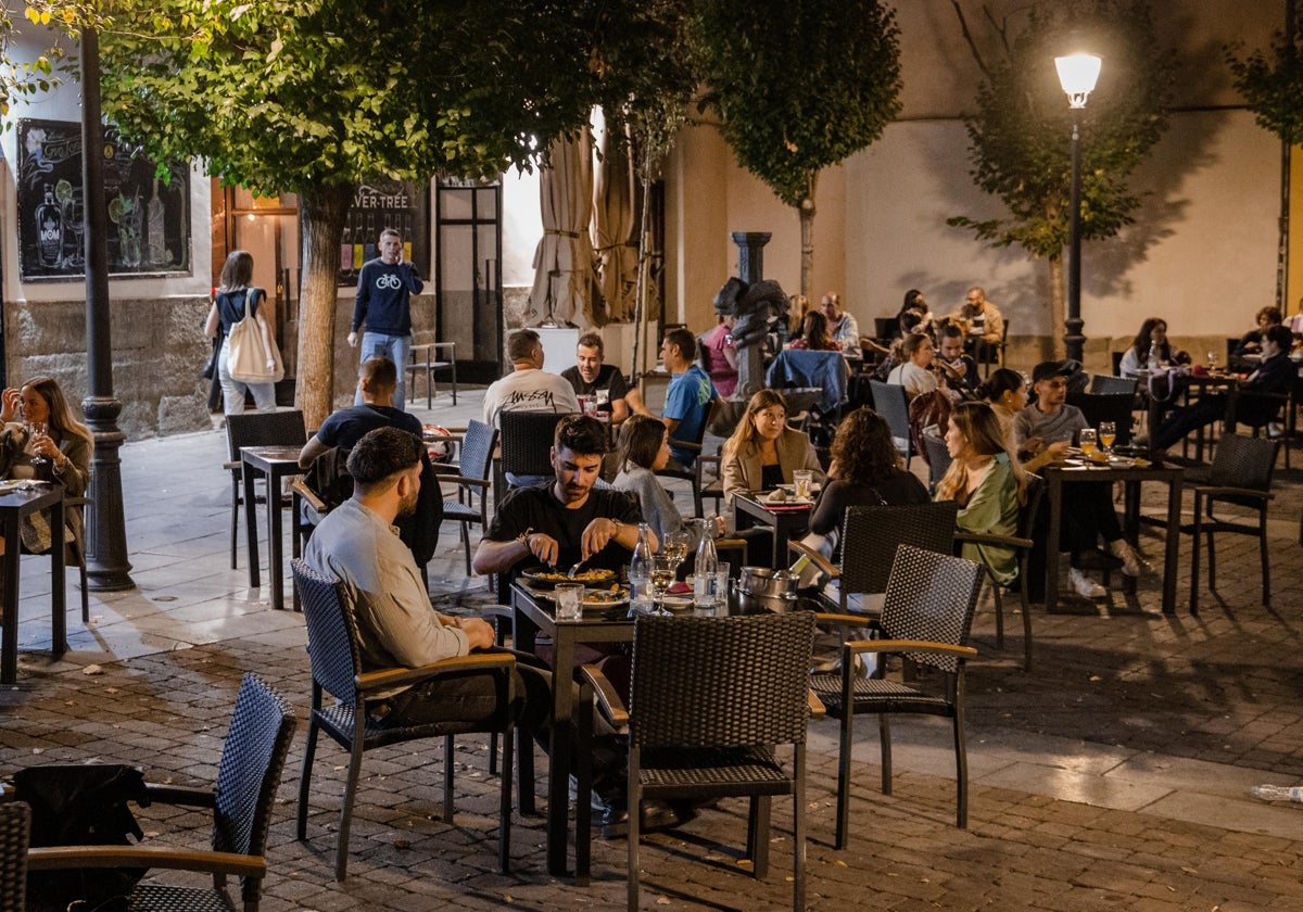 Una terraza en el centro de Madrid