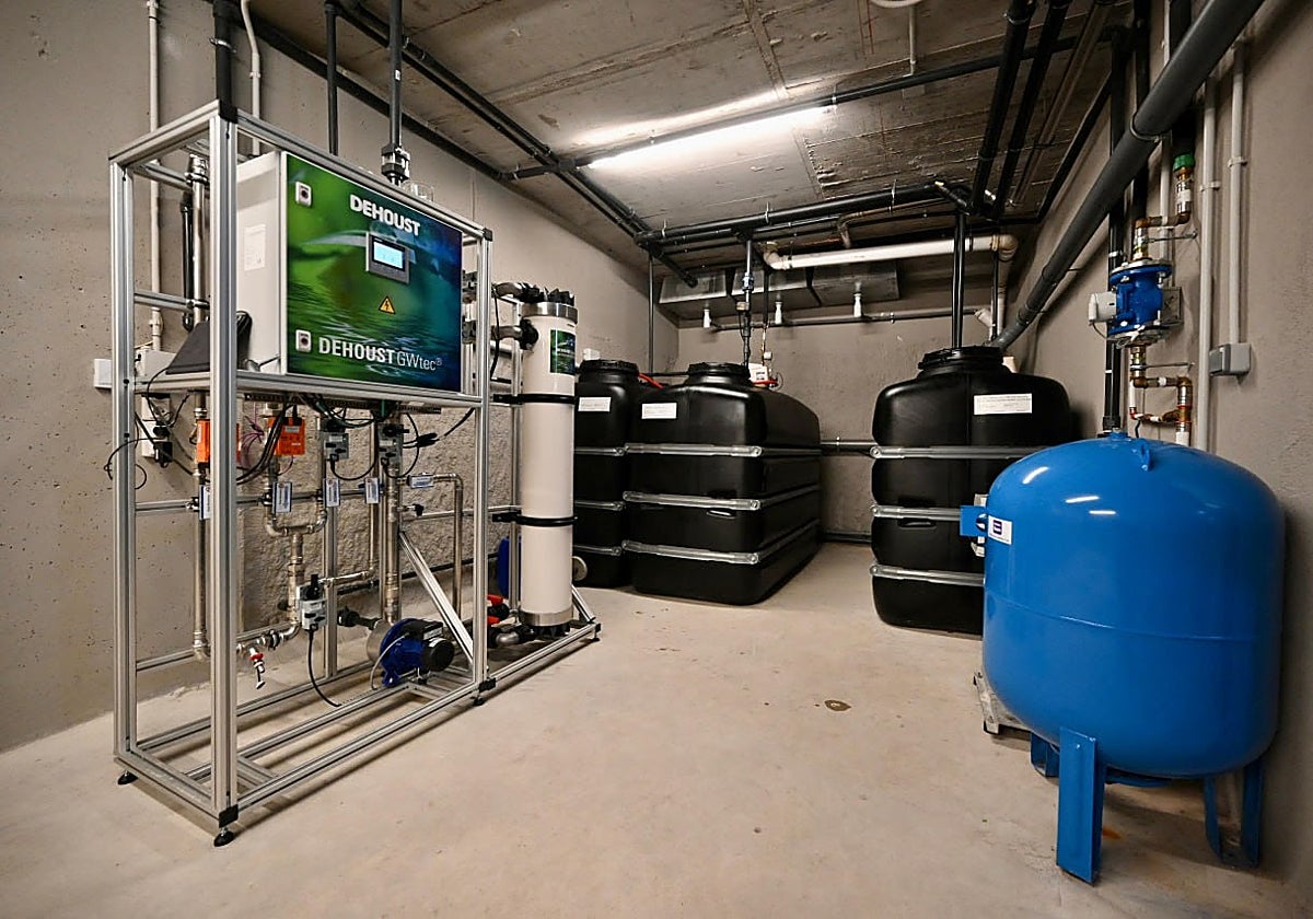 Instalación de aprovechamiento de aguas grises