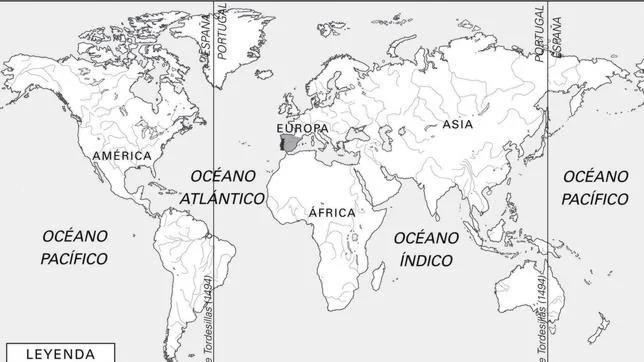 Así quedó repartido el mundo entre España y Portugal tras la firma del Tratado de Tordesillas