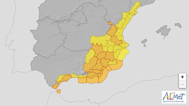 Mapa de avisos para el martes 29 de octubre