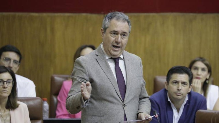 El secretario general del PSOE-A , Juan Espadas