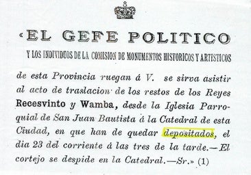 Los promotores del entierro de Wamba y Recesvinto arremeten contra la Cofradía de la Santa Caridad