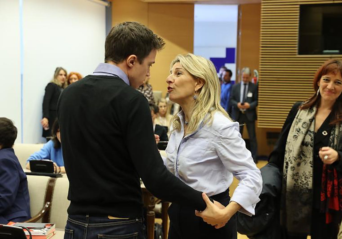 Yolanda Díaz e Íñigo Errejón, en el Congreso