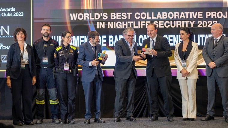 Entrega de los premios internacionales del ocio nocturno Golden Moon Award en 2023, durante la gala celebrada en Barcelona