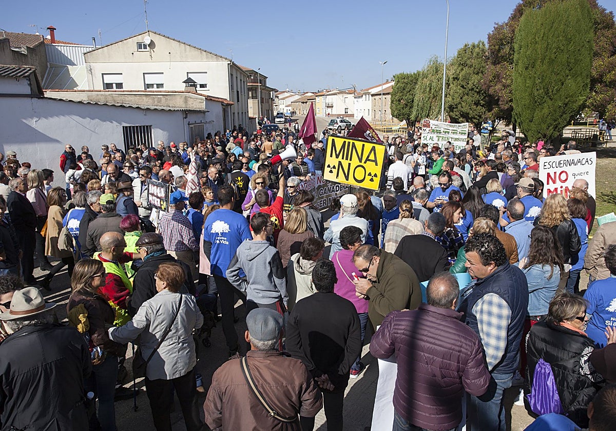 Manifestación contra la mina de uranio de Retortillo, en una imagen de archivo