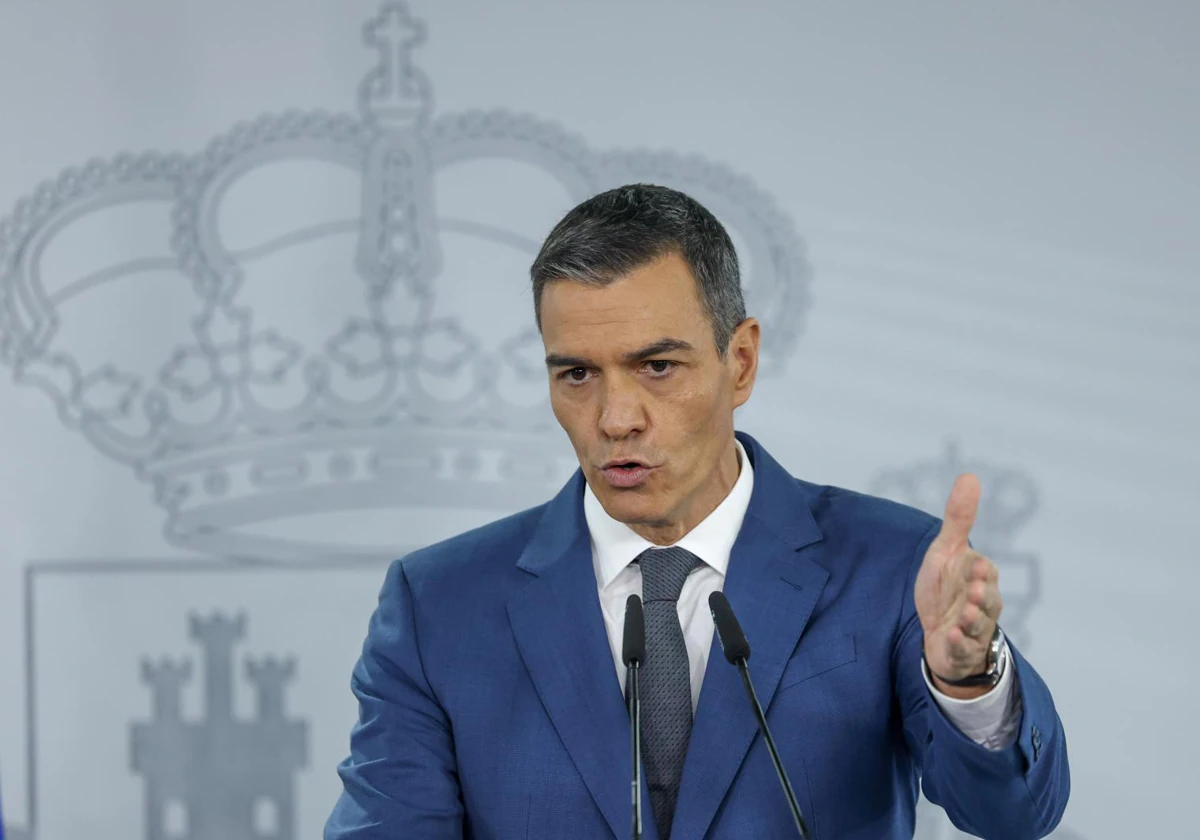 El presidente del Gobierno, Pedro Sánchez, durante una comparecencia para abordar la crisis de la DANA