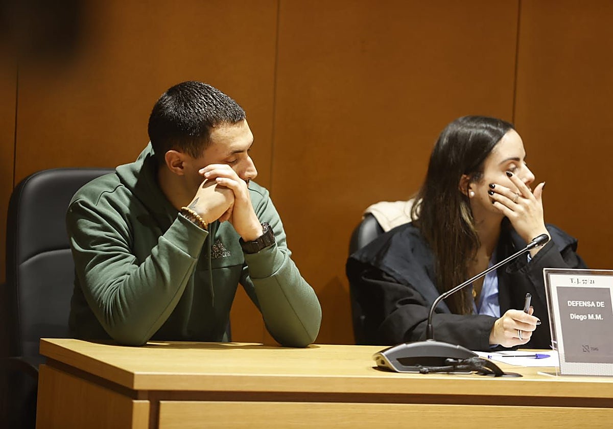 El acusado Diego Montaña, en una de las sesiones de esta semana por el crimen de Samuel Luiz