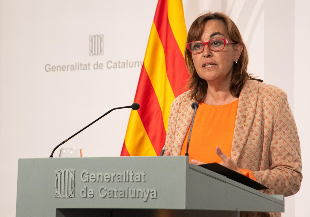 Sílvia Paneque, portavoz del Govern catalán, en una rueda de prensa en agosto de este año