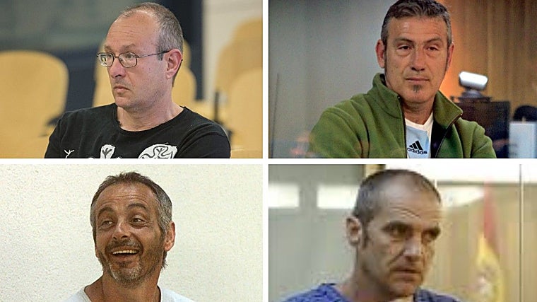 Los etarras Juan ramón Carasatorre, 'Zapata'; Félix Alberto Torres, 'Mobutu'; Gregorio Vicario Setién; y José Javier Arizkuren, 'Kantauri'