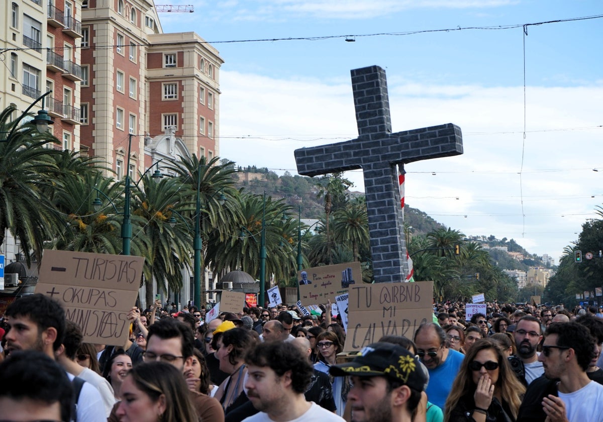 Momento de la manifestación en Málaga