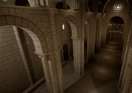 Una recreación digital devuelve a la iglesia de Sar su románico original
