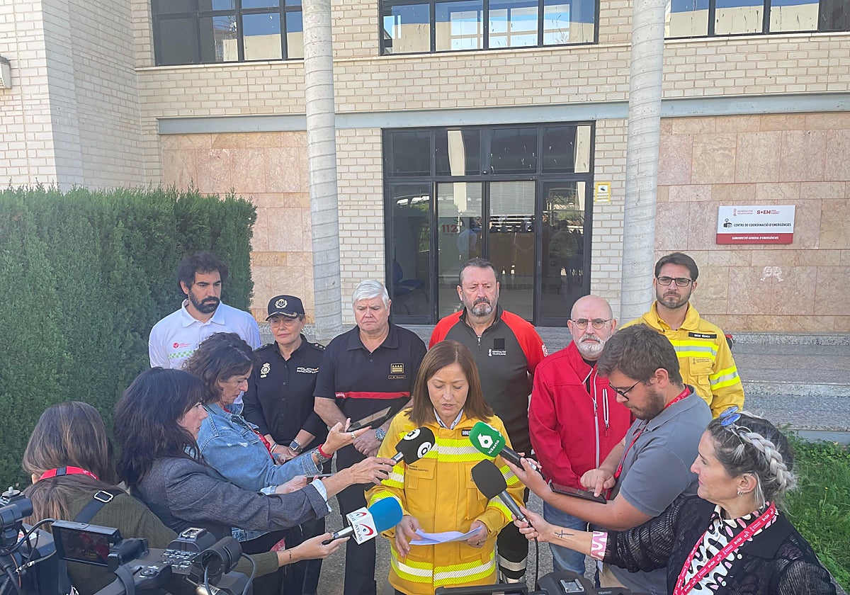 Imagen de la directora general de Prevención de Incendios, Rosa Tourís, tras la reunión del CECOPI en Valencia