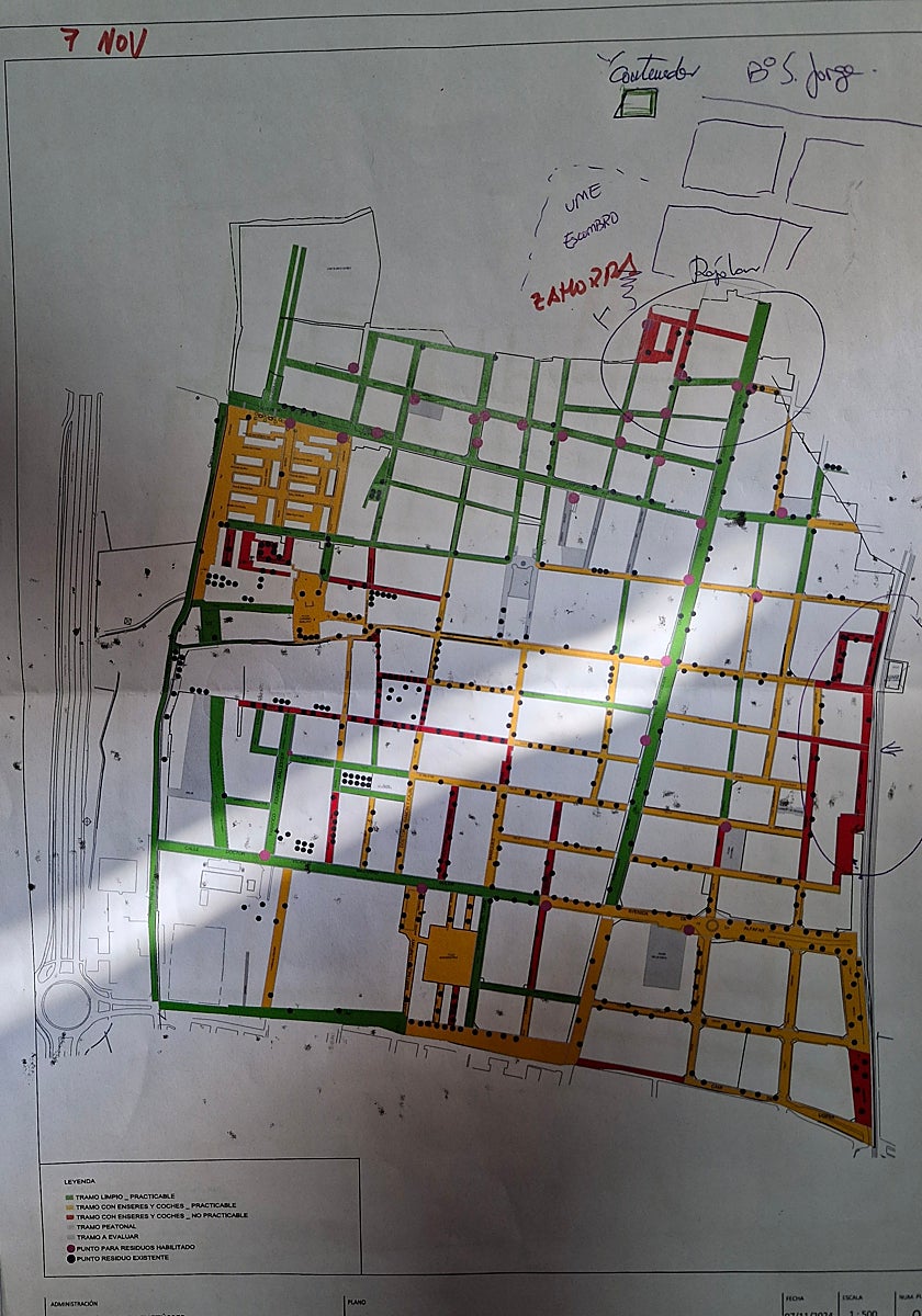 Mapa del estado calle por calle de la situación en Benetúser