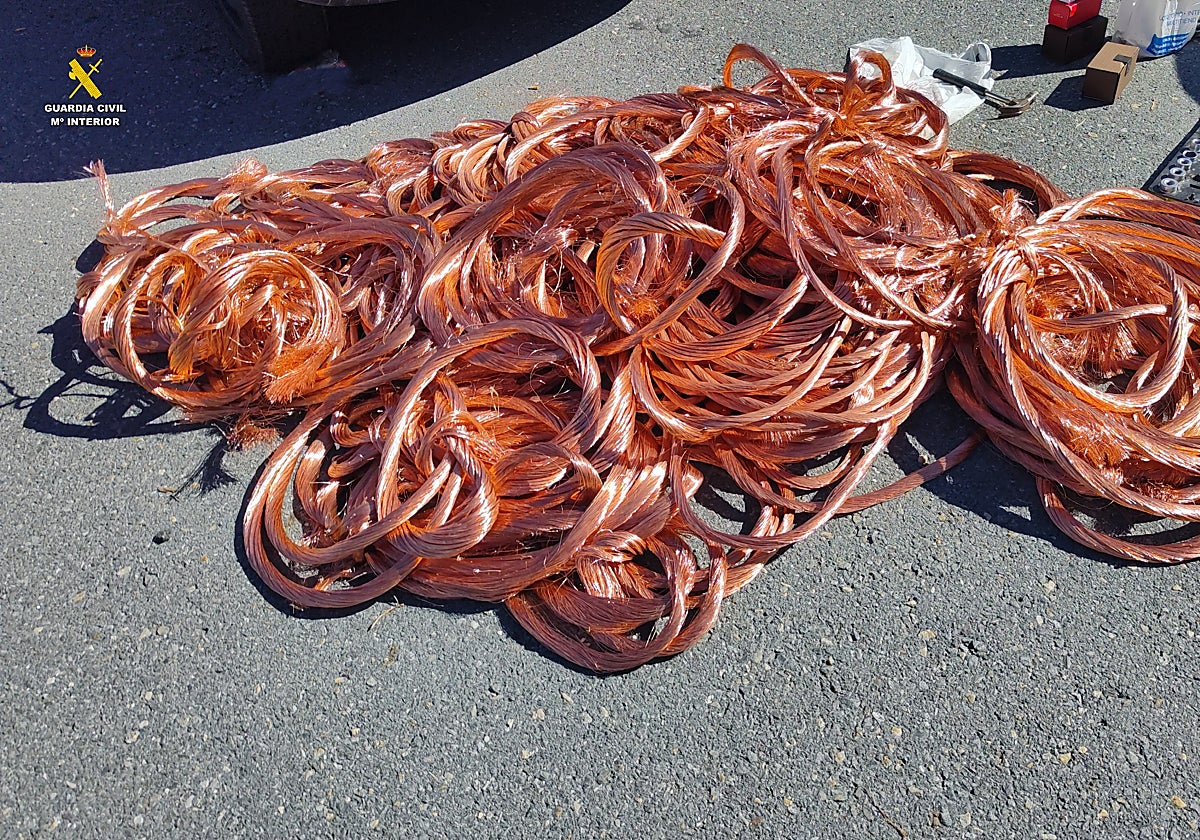 El cable de cobre intervenido a los cuatro detenidos en Segovia