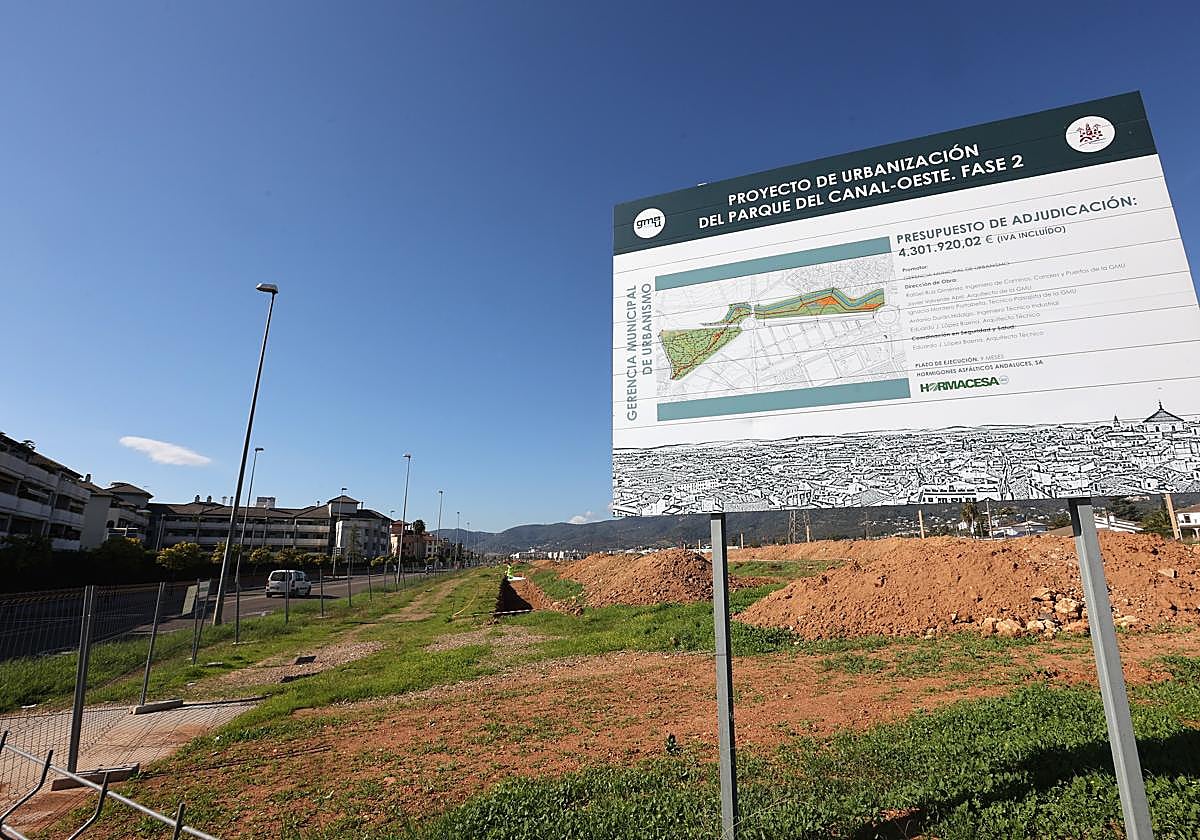 Imagen de las catas de la Ronda Norte, este martes en el Parque de la Arruzafilla en ejecución