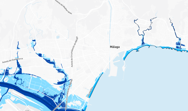 Barrios malagueños con riesgo de inundaciones