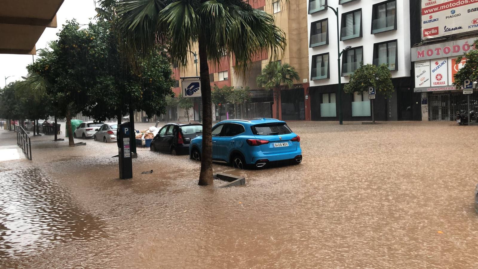 Efectos por las fuertes lluvias en Málaga al paso de una nueva DANA