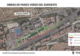 Avanzan los trabajos del soterramiento de la A-5 para construir el Paseo Verde del Suroeste