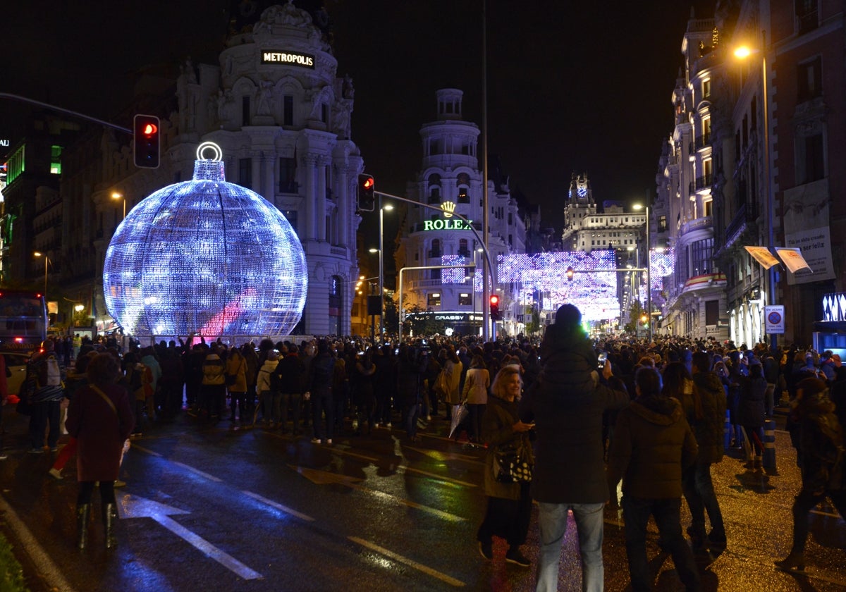 Gran Vía en fechas navideñas