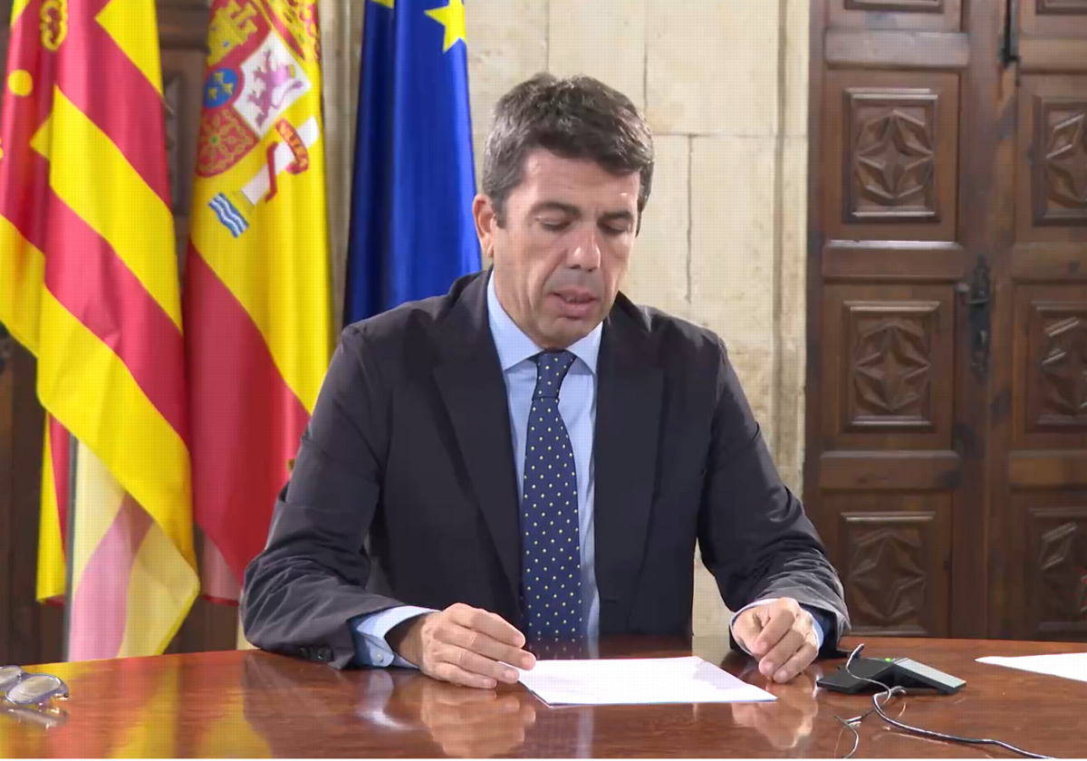 El presidente de la Generalitat Valenciana, Carlos Mazón, interviene por videoconferencia en el Comité Europeo de las Regiones