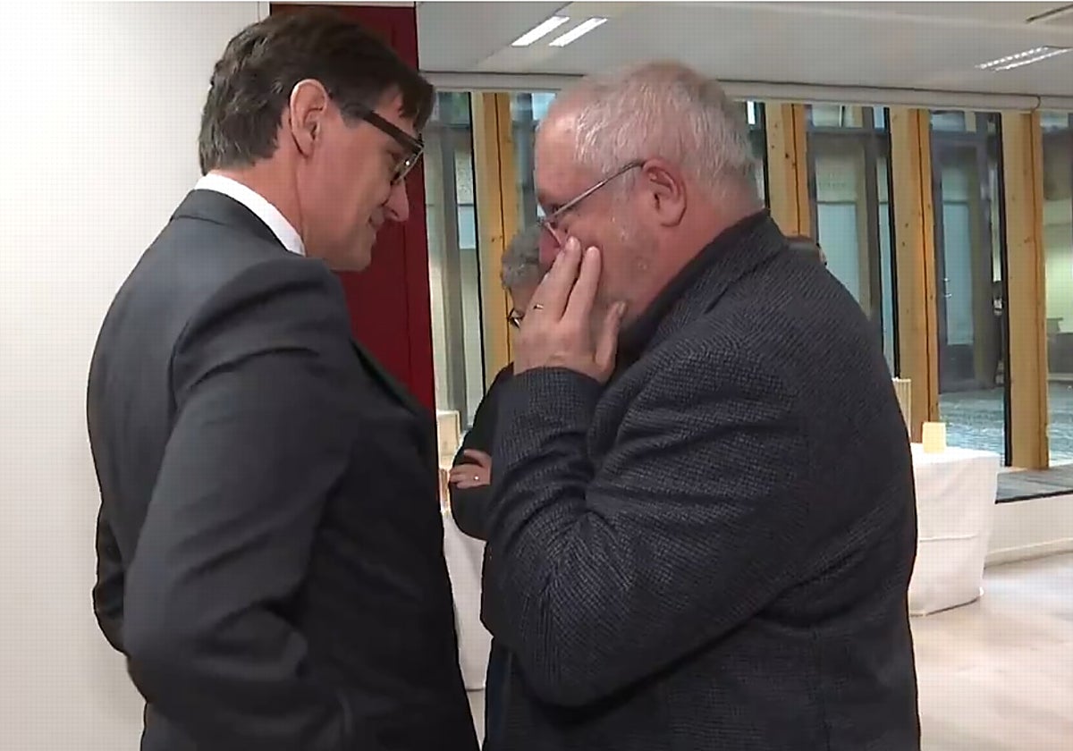 Illa y Puig, durante la recepción esete mediodía en Bruselas