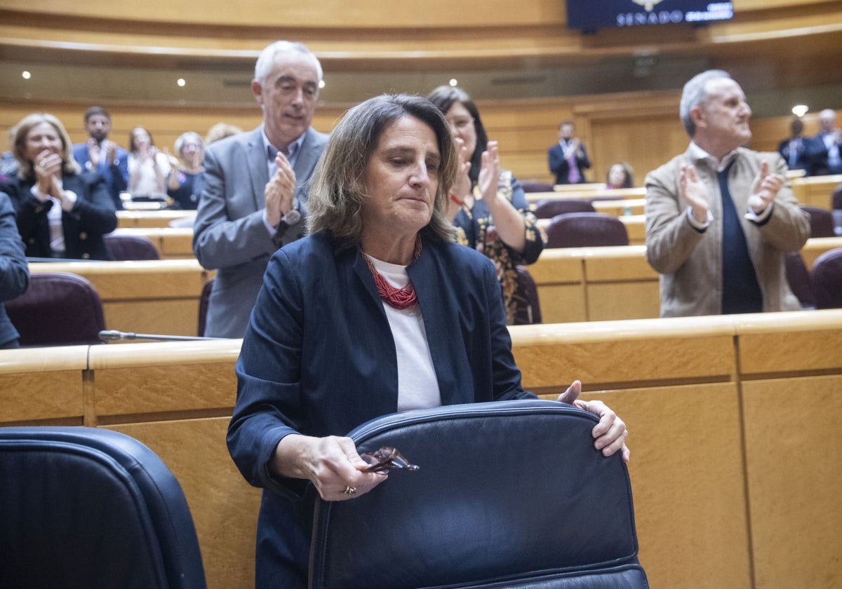 Imagen de la ministra Teresa Ribera, este miércoles, en el Senado