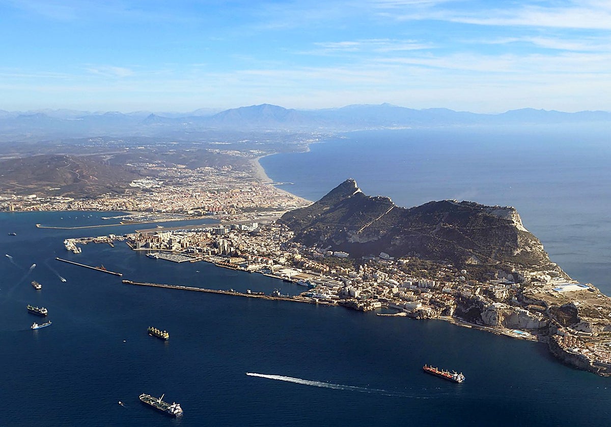 Vista área de Gibraltar