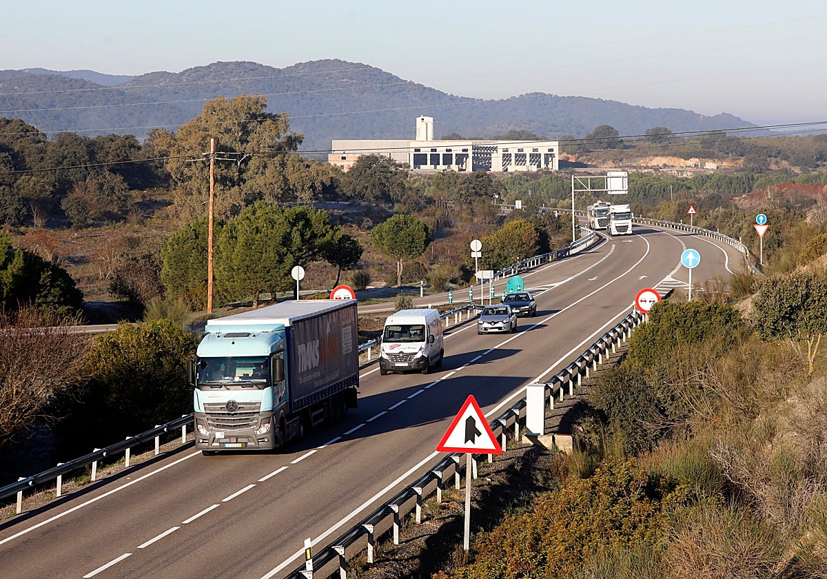 Carretera N-432 a la altura del término municipal de Espiel