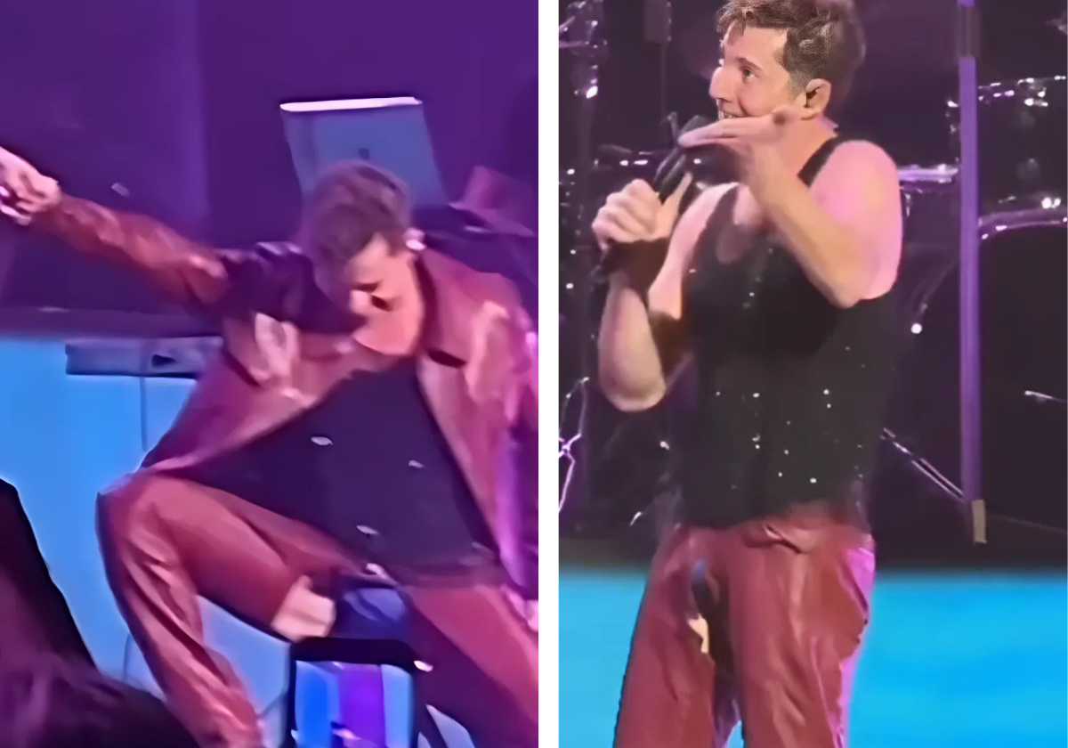 David Bisbal con el pantalón roto en un concierto en Argentina