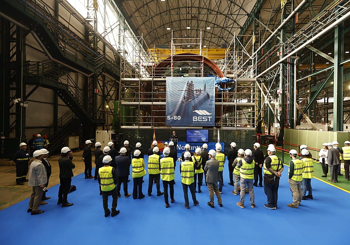 Acto de integración del AIP en el S-83 en el astillero de Navantia en Cartagena