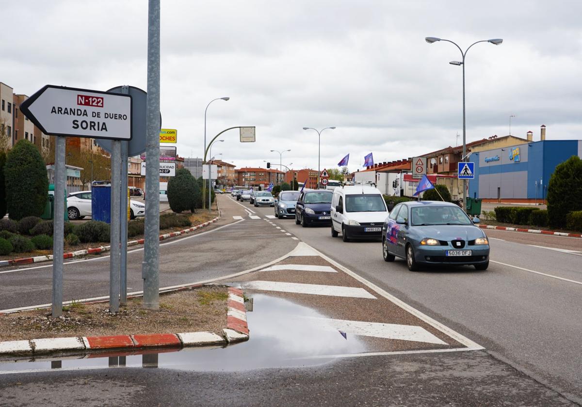 Foto de archivo de una protesta de la Plataforma A-11 Pasos para reivindicar la prometida Autovía del Duero.