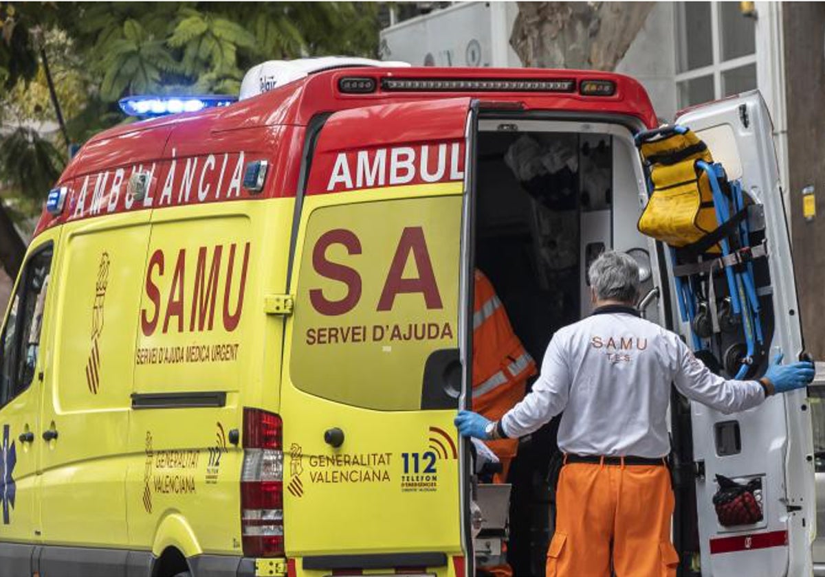 Una ambulancia del SAMU durante una intervención de emergencias