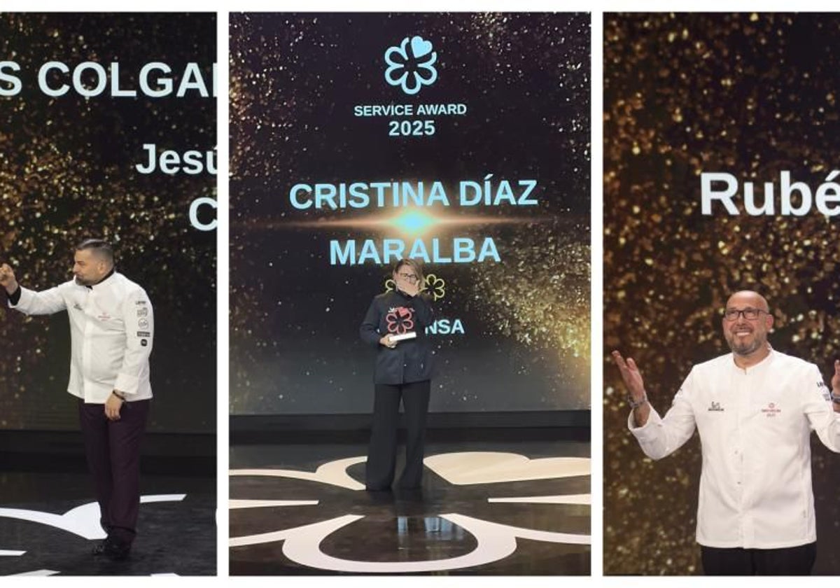 De izqda. a dcha.: Jesús Segura, de Casas Colgadas; Cristina Díaz, de Maralba, y Rubén Sánchez, de Epílogo