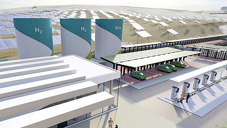 Infografía de la futura planta de hidrógeno y gas natural