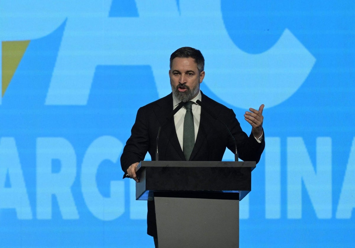 El líder de Vox, Santiago Abascal, en la Conferencia Política de Acción Conservadora (CPAC) en Buenos Aires (Argentina)