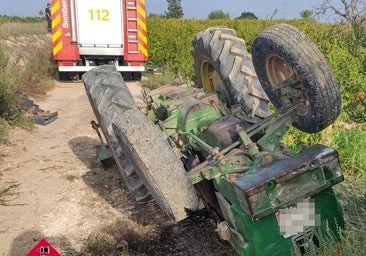 Muere el conductor de un tractor tras volcar y quedar atrapado en Villalpardo (Cuenca)