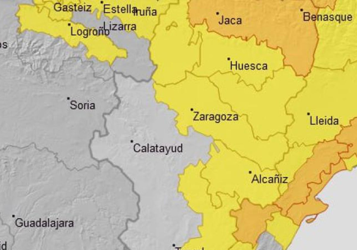 Meteorología ha lanzado hoy viernes un aviso naranja por nevadas y amarillo por viento para mañana sábado 7 de diciembre en Aragón