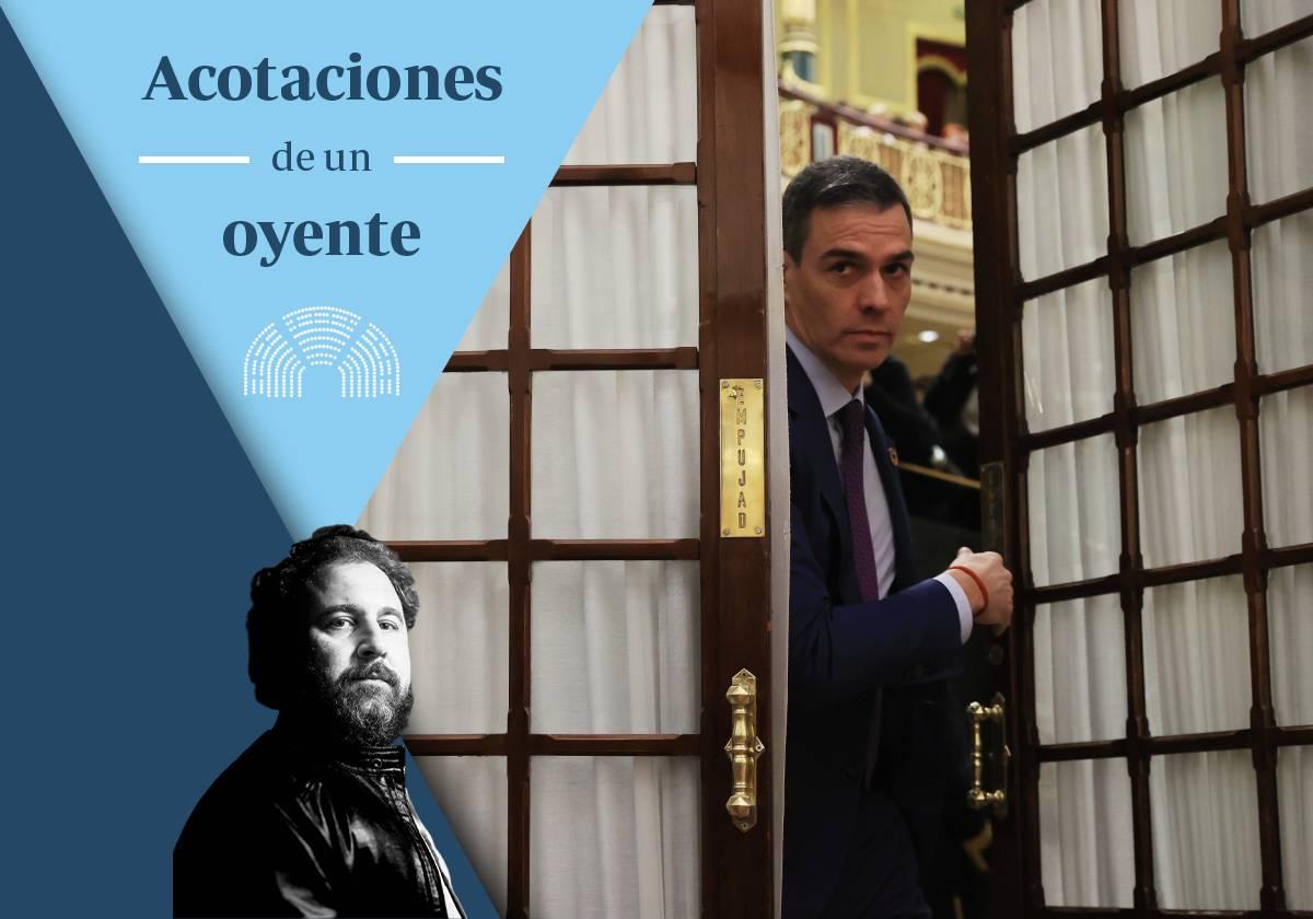 El presidente del Gobierno, Pedro Sánchez, este miércoles en el Congreso