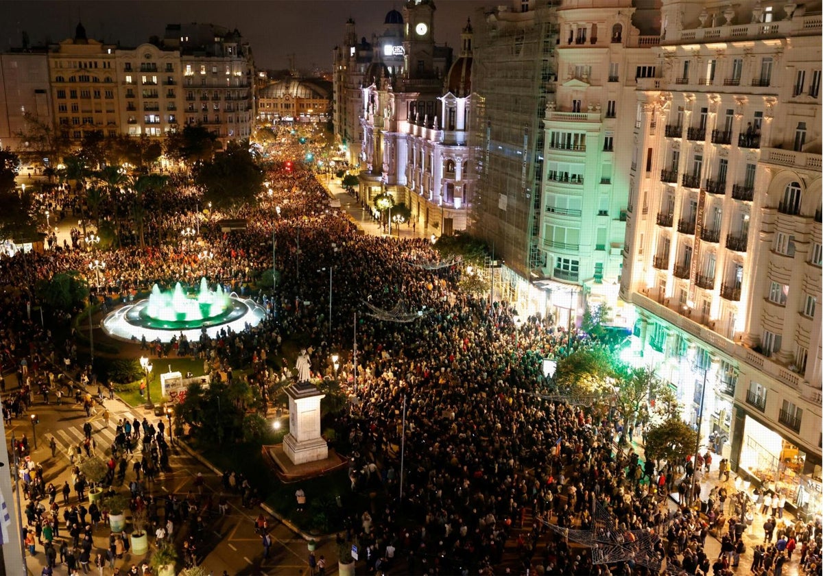 Aspecto de la última manifestación de protesta por la gestión de la DANA en Valencia, el pasado 30 de noviembre