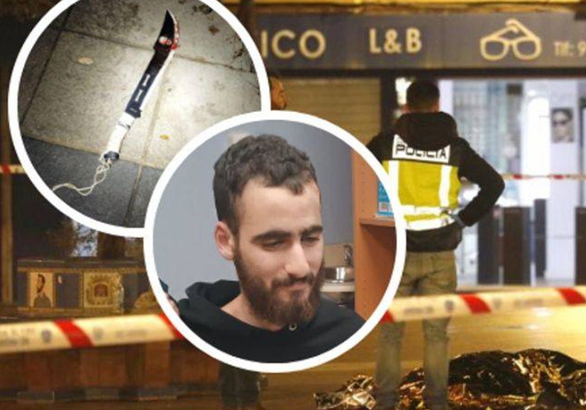 Yassine Kanjaa, el machete y el cuerpo del sacristán en el suelo