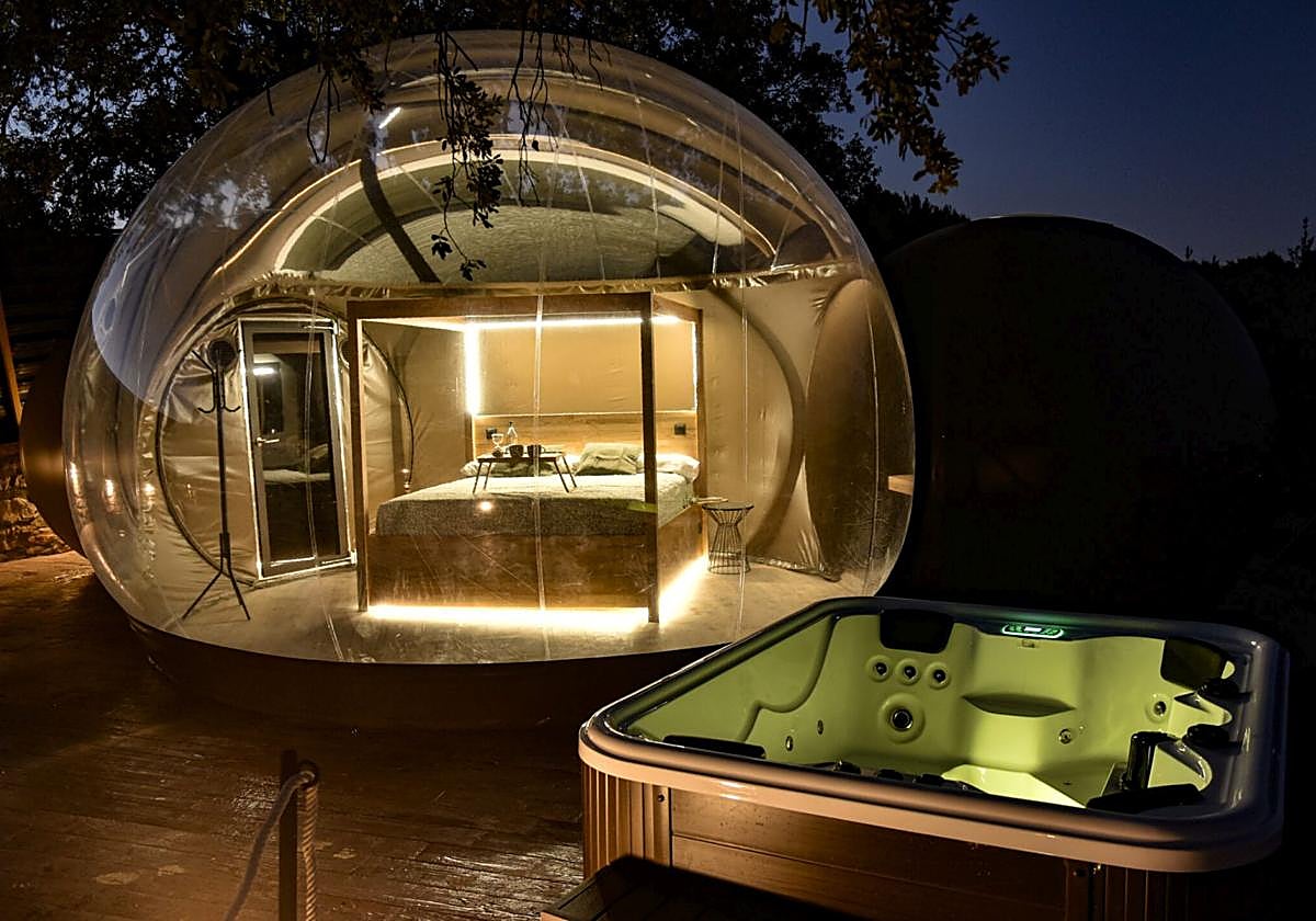 Habitación burbuja del Cortijo Coloma.
