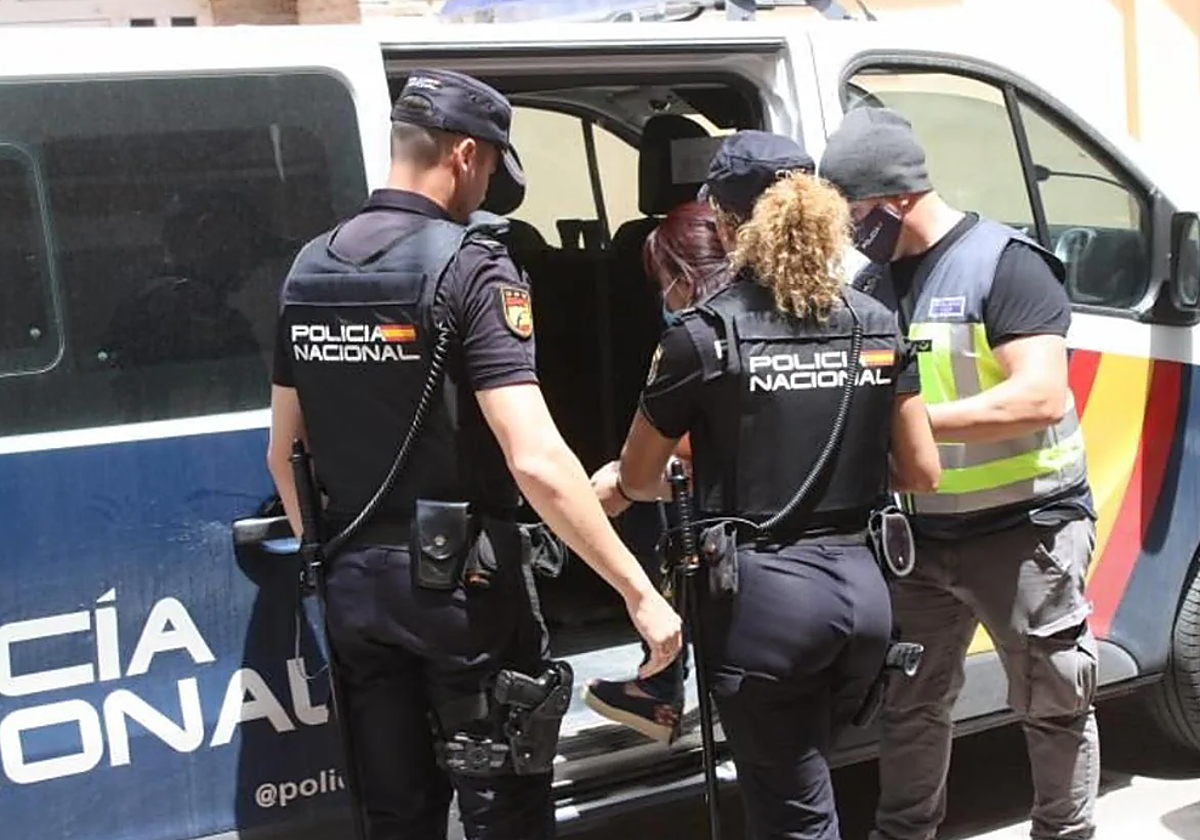 Detención en foto de archivo