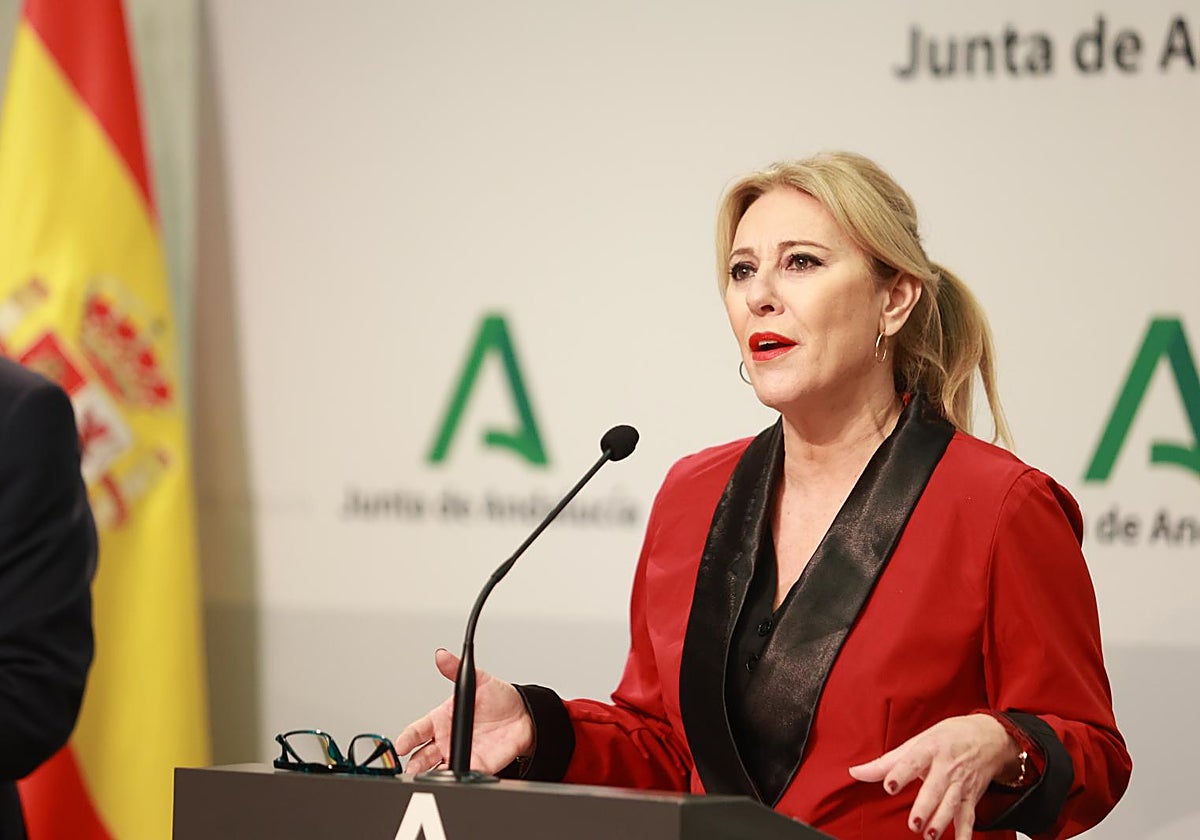 La consejera Carolina España en rueda de prensa