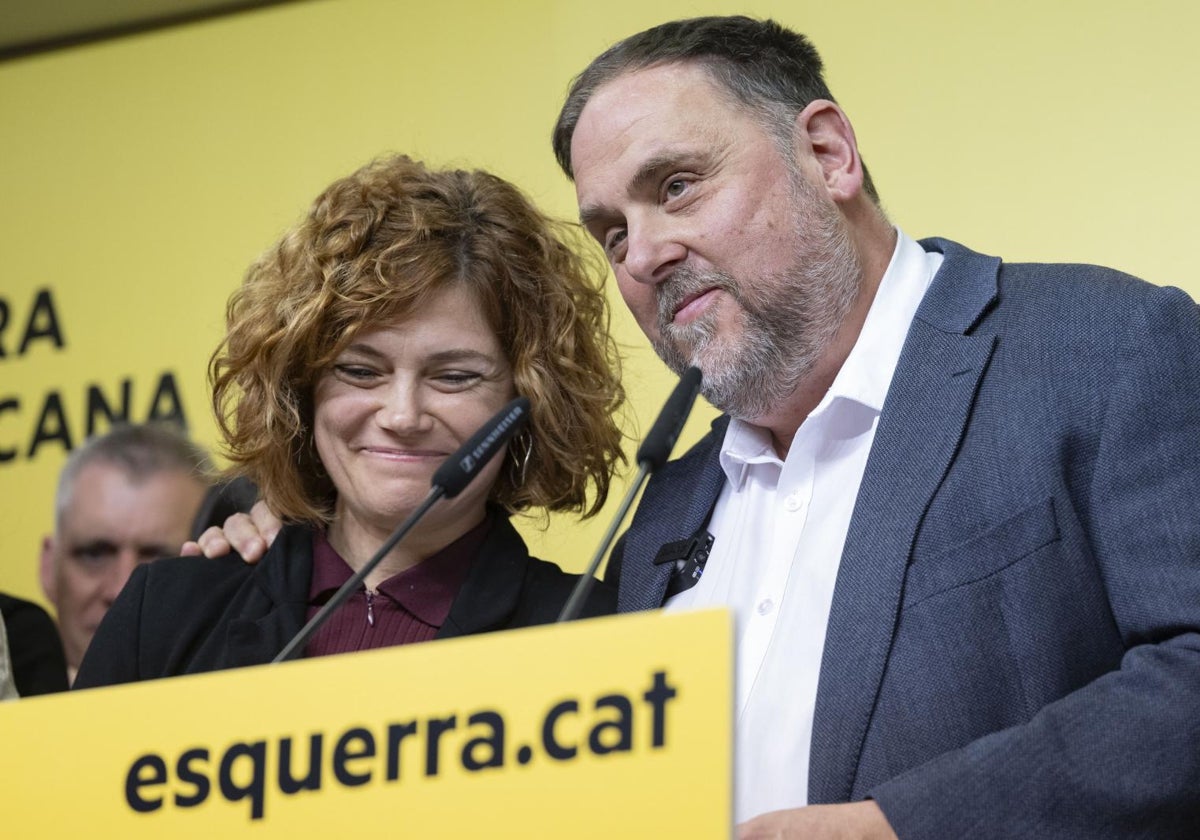 Junqueras, con Elisenda Alamany, secretaria de organización de ERC