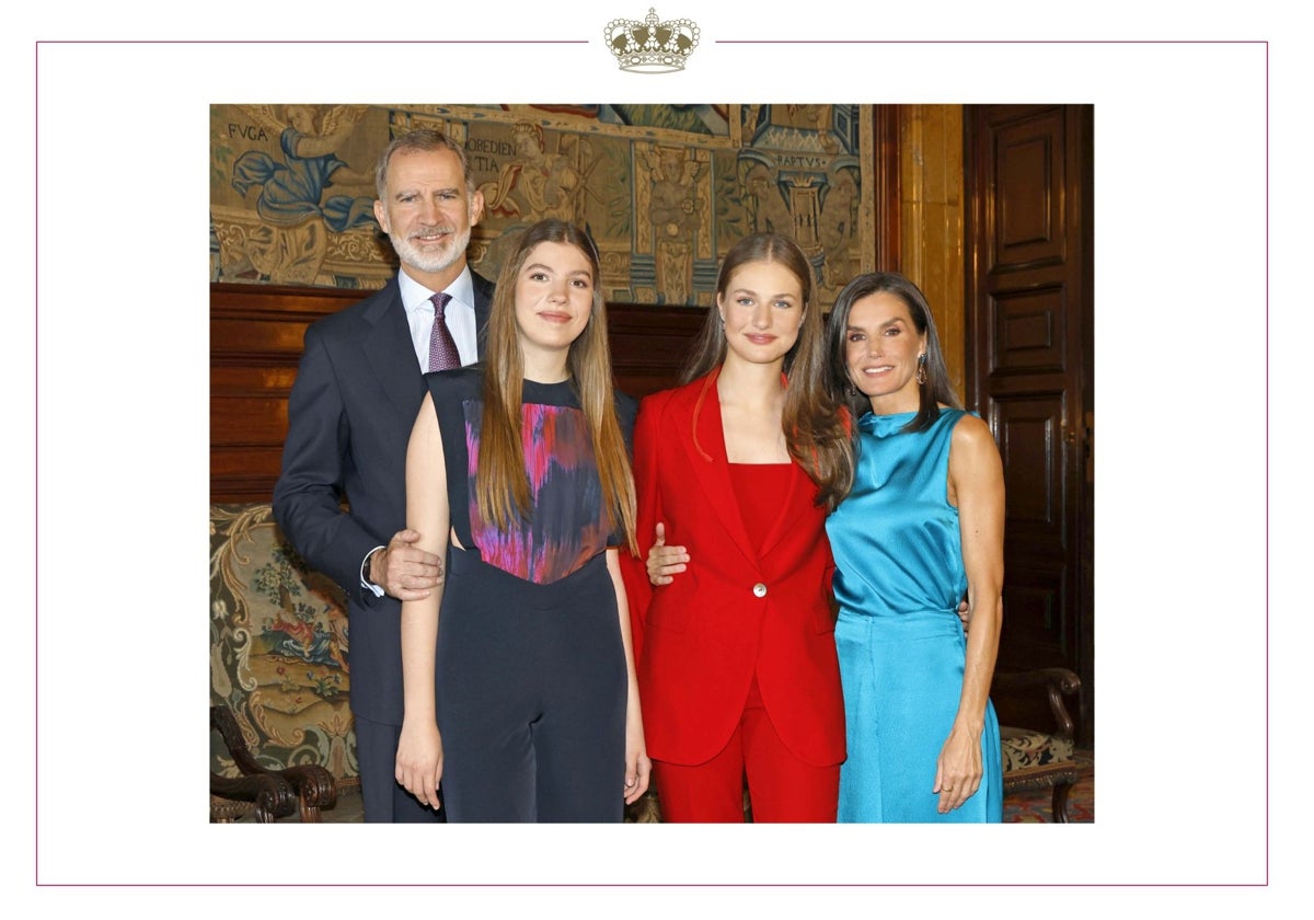 La felicitación de los Reyes, la Princesa Leonor y la Infanta Sofía